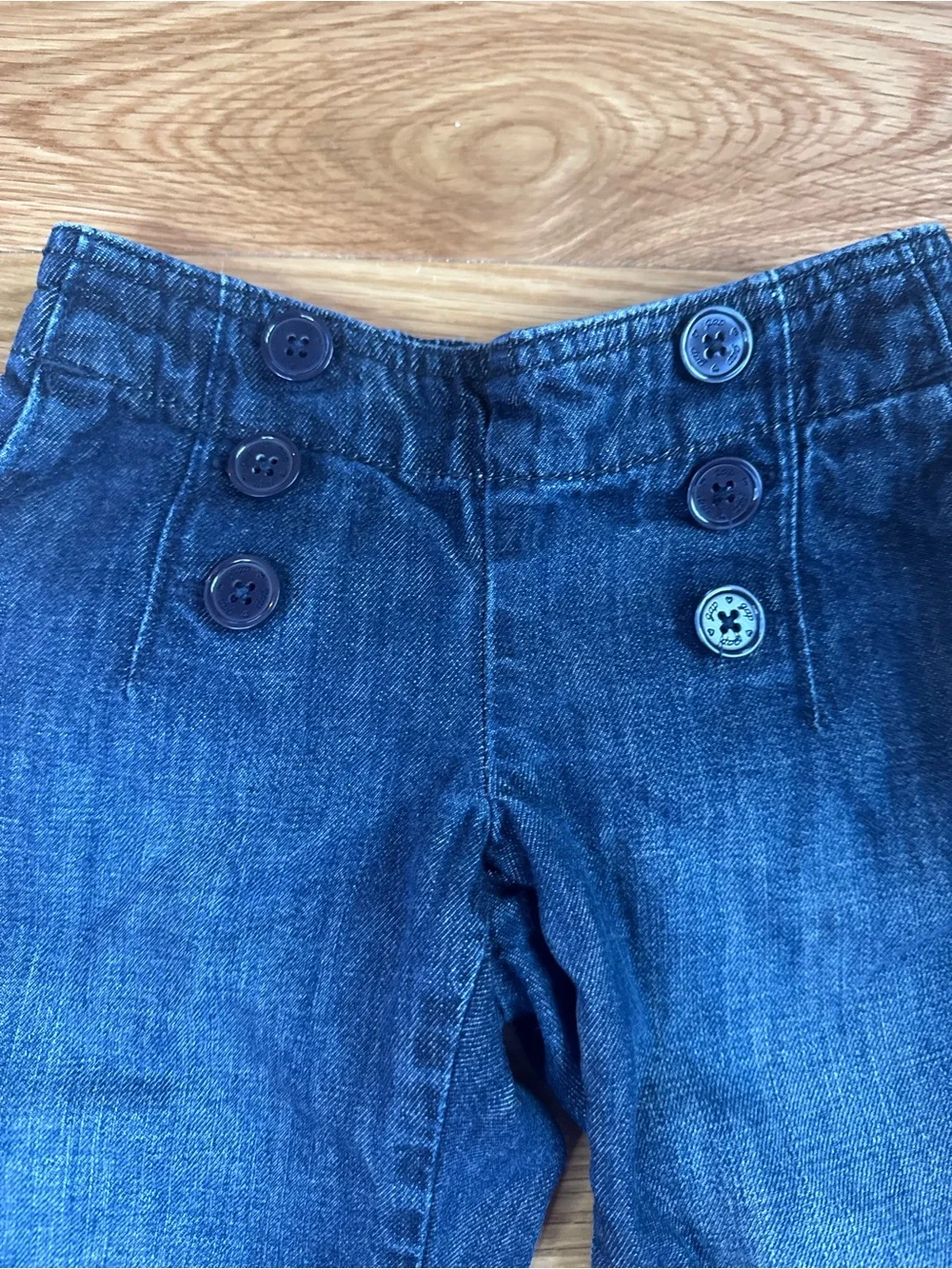 GAP Girls Navy Button-Front Wide Leg Jeans